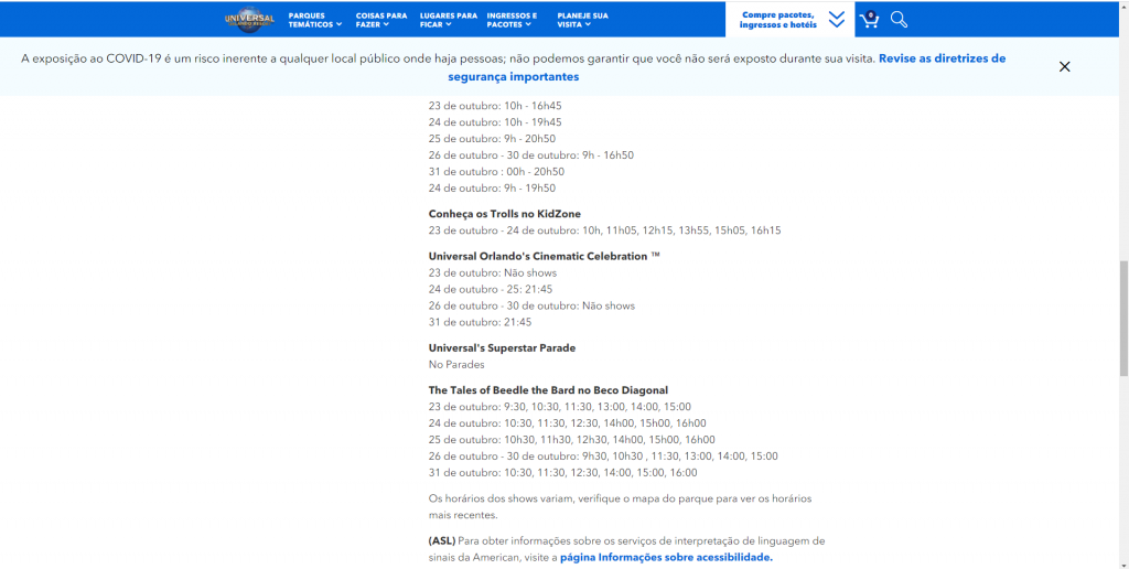 universal divulga possível retorno de show noturno