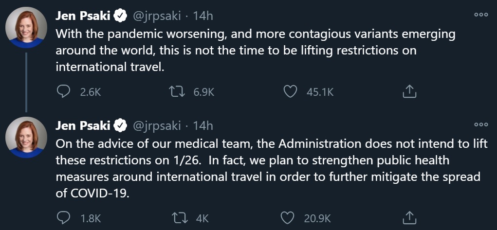 vai poder entrar nos eua em 2021