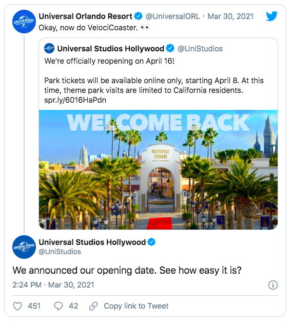 reabertura universal studios california