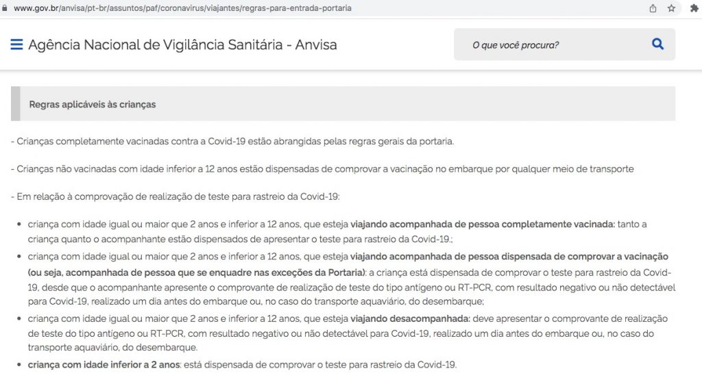 regras para entrar no Brasil Covid