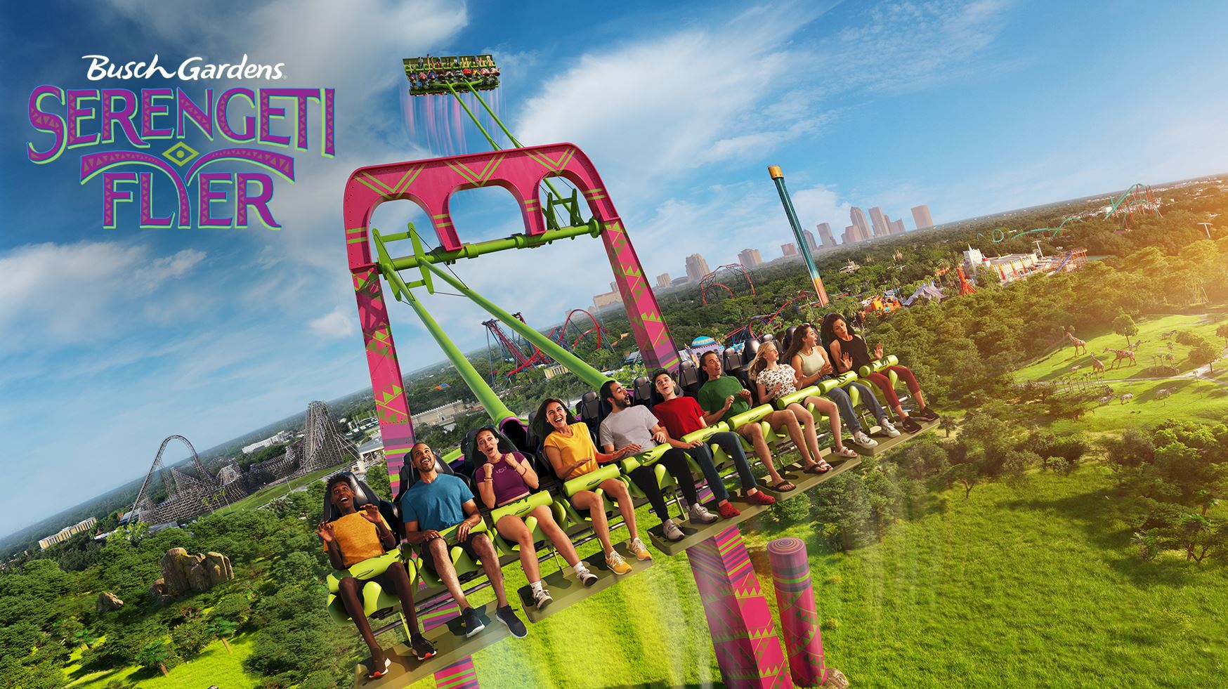 Busch Gardens anuncia uma nova atração radical: Serengeti Flyer!