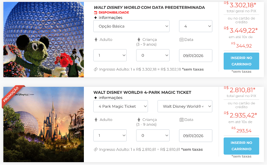 promocao ingressos disney 2026