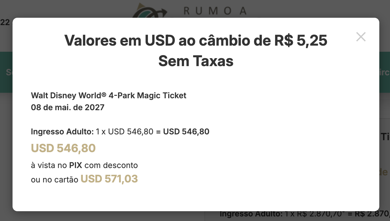 ingresso disney promocional