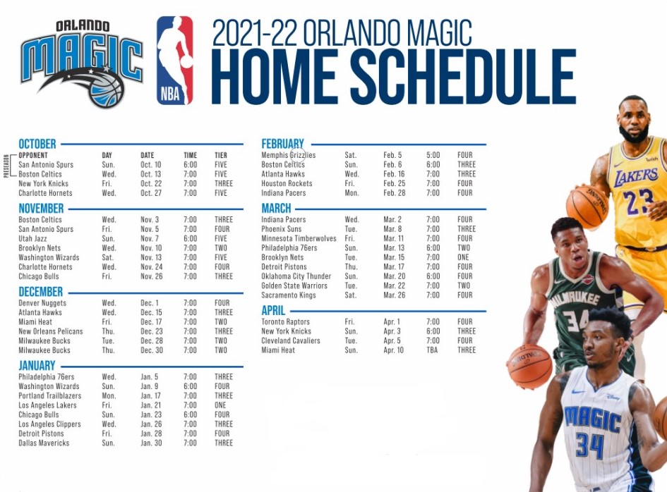 Jogos Orlando Magic: divulgado o calendário completo da temporada