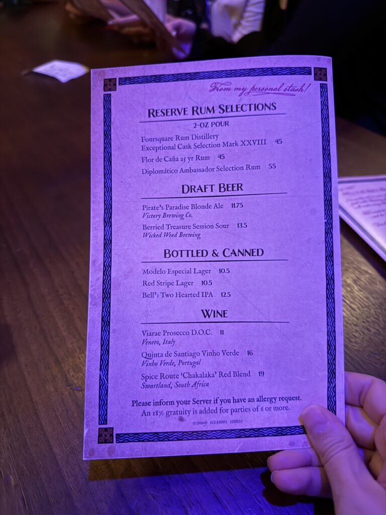 menu beak and barrel